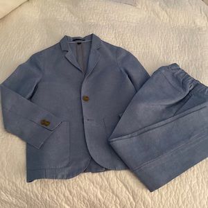 J Crew crewcuts boys blue linen suit size 8